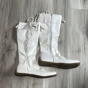Moccasin Knee High Leather Boots